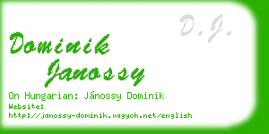 dominik janossy business card