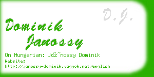 dominik janossy business card